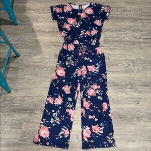 Floral Navy Jumpsuit